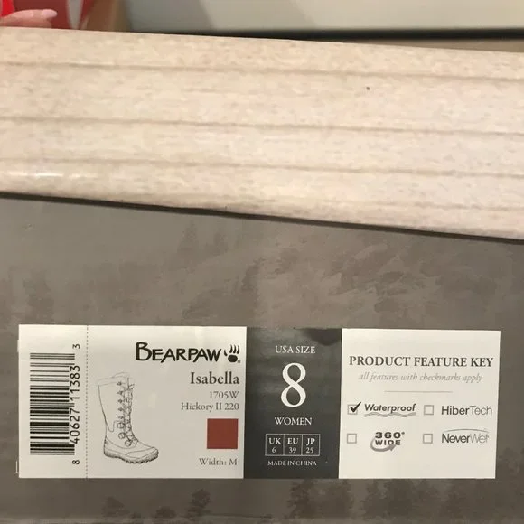 BearPaw Tan Lace Up Quilted Boots - Picture 6 of 9